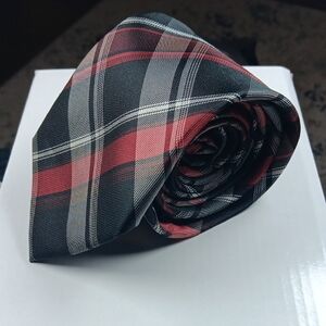 Colours by Alexander Julian Plaid‎ Red and Black Men's Tie
